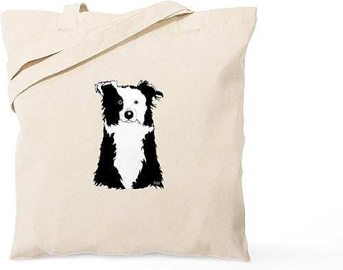 Vista 99 de CafePress Border Collie - Bolsa de lona natural, bolsa de compras reutilizable