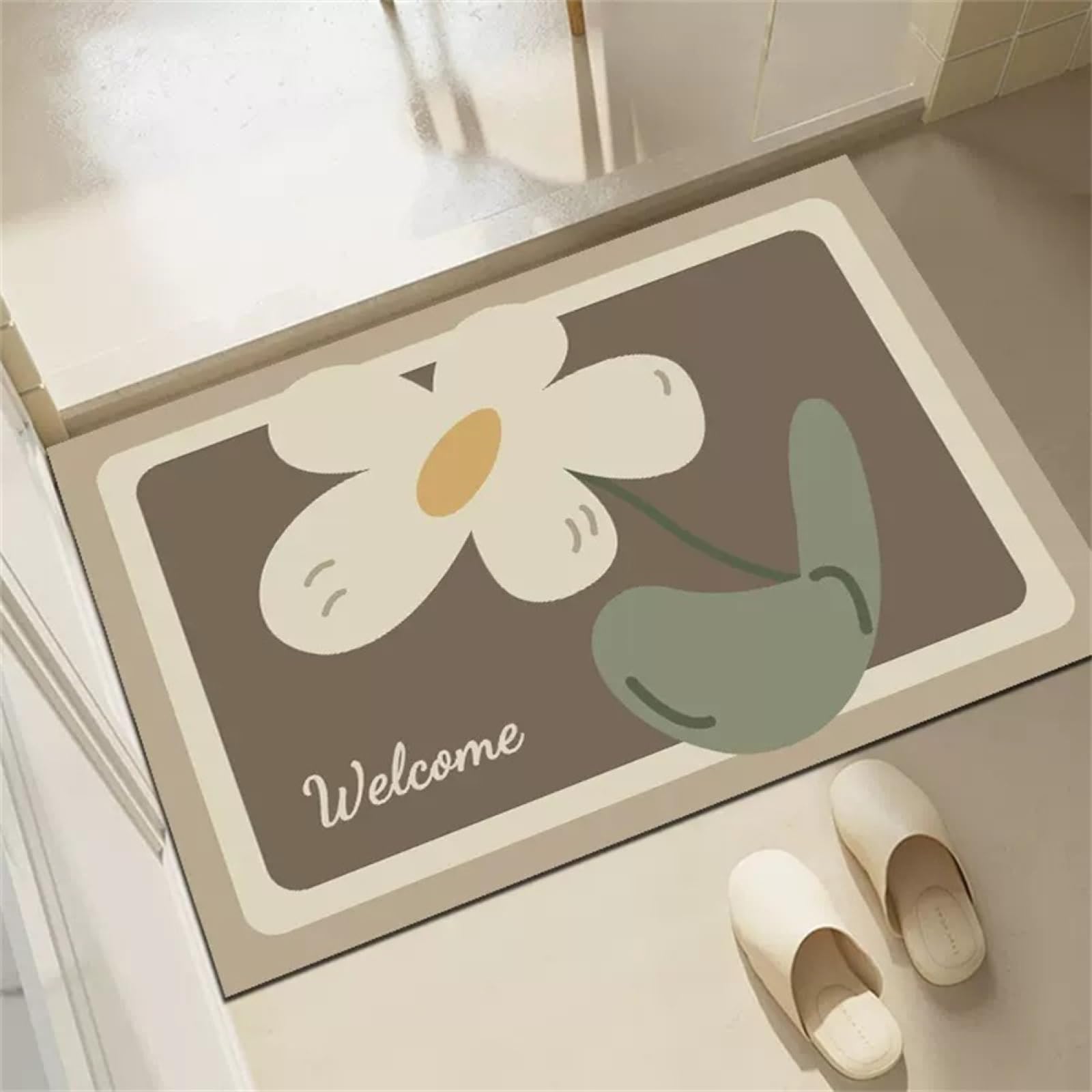 Alfombra baño antideslizantes para evitar caídas con secado rápido y diseño lavable de flores