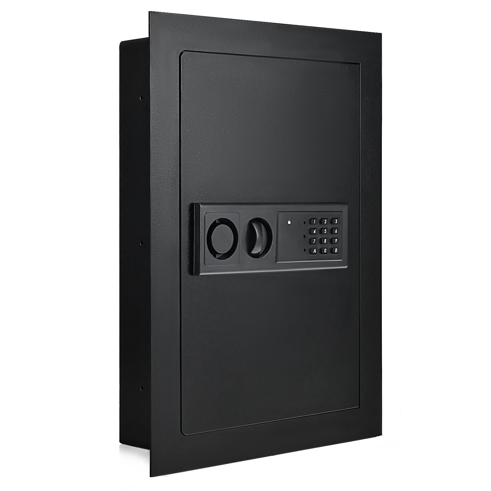 Photo 1 of Goplus Wall Safe, 22” Tall Electronic Wall Mount Safe Between the Studs,Hidden Safe with Digital Keypad, Removable Shelves, In Wall Safe for Firearms, Gun, Valuables (Black)
