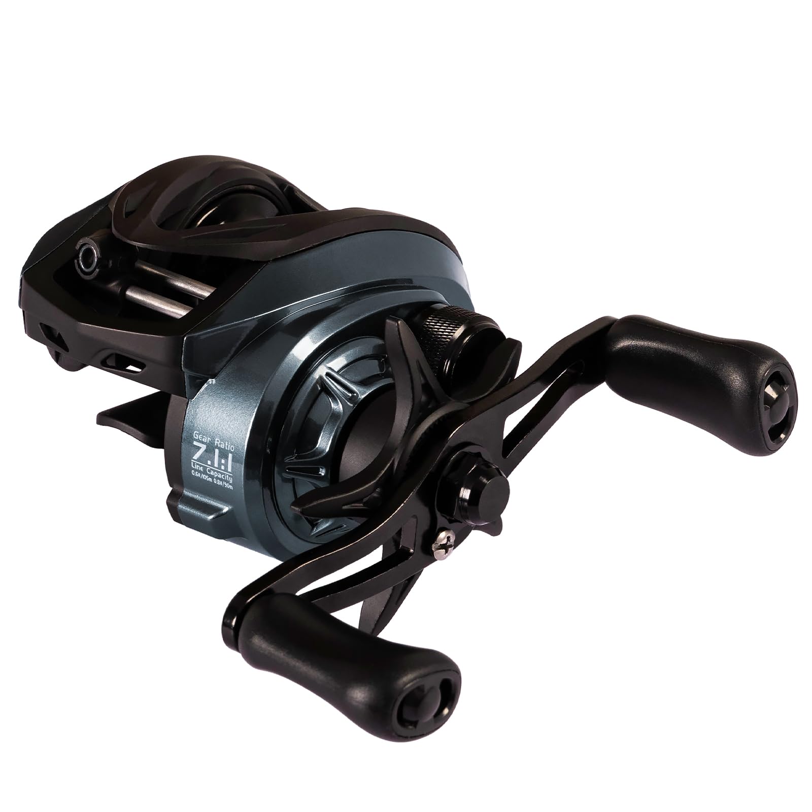 Baitcaster Reel with Digital Control, 7.1:1 High Gear Ratio, Compact Nylon Frame, 6+1 BB