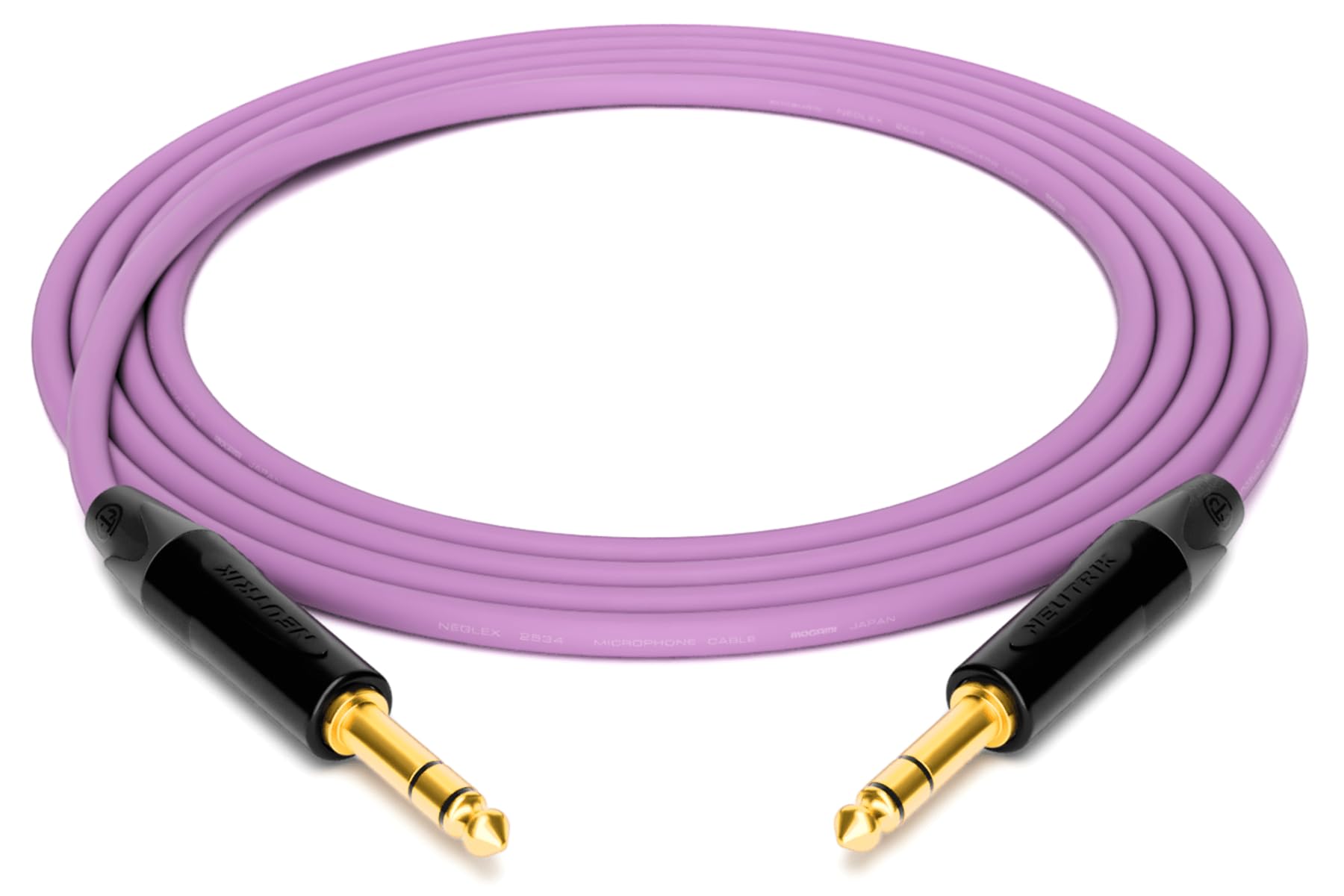 enoaudio Mogami 2534 - Cavo simmetrico Quad Professionel Studio | Neutrik Gold 6,3 mm TRS jack | HiFi, viola, 1,5 m