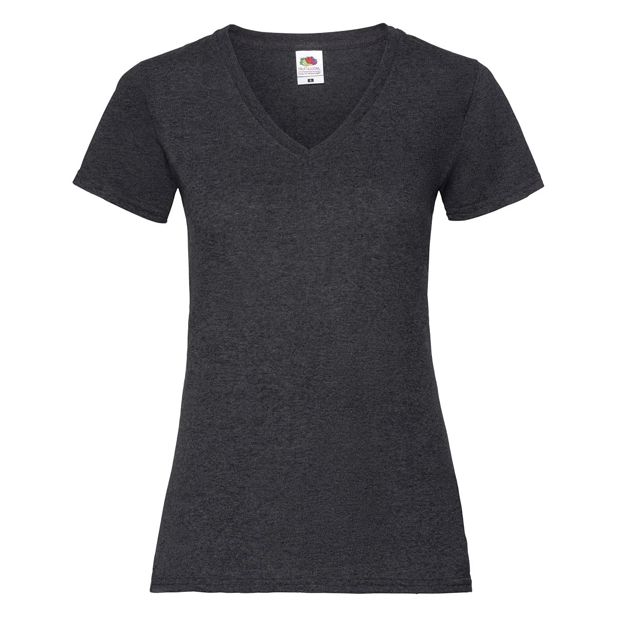Fruit of the Loom Ladies Lady Fit Valueweight V Neck Short Sleeve T Shirt (2XL) (Dark Heather)
