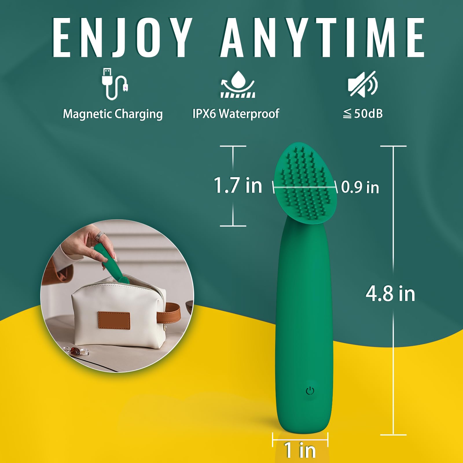 Adult Sex Toys for Women, Vibrator Wand Couples Sex Toys for Men Penis Women Vulva Clitoral Stimulator, Mini Bullet Vibrators with 10 Vibration Modes, Female Male Sexual Pleasure Tools (): Green