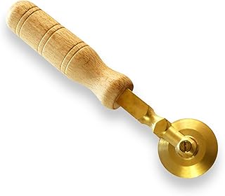 LaGondola Professional Pasta Cutter Wheel, Timeless Design with Natural Wood Handle, Durable Brass Head