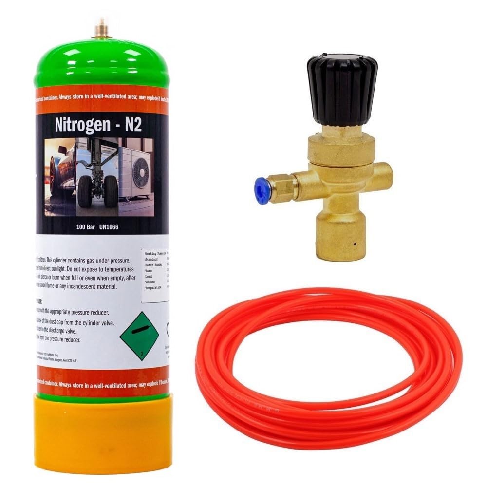 NITROGEN Disposable Gas Bottle Cylinder KIT w/Regulator Hose 2.2L