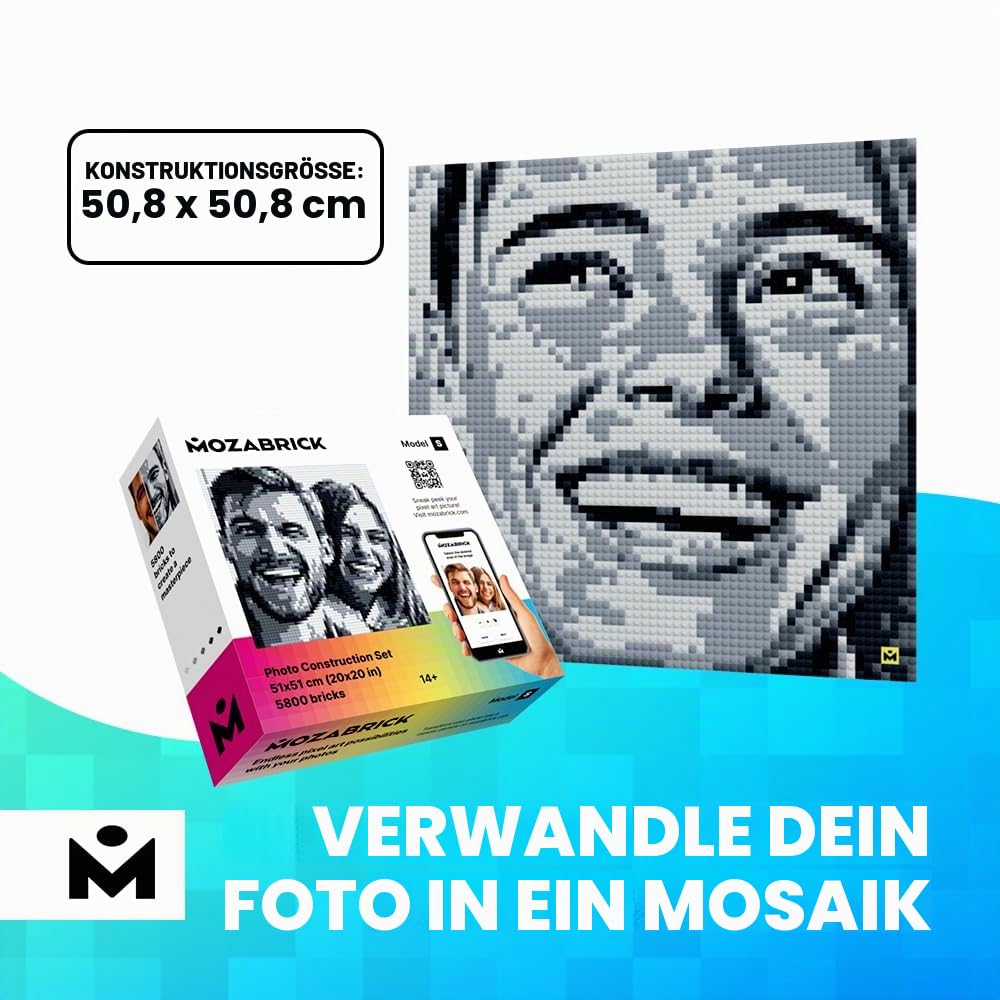 Set S- Klemmbaustein Mosaik Foto Bausatz, personalisiertes Geschenk, Benutzerdefiniert, Bild Baukasten, Bauset, Pixel Art Kunst Steckbaustein Gemälde