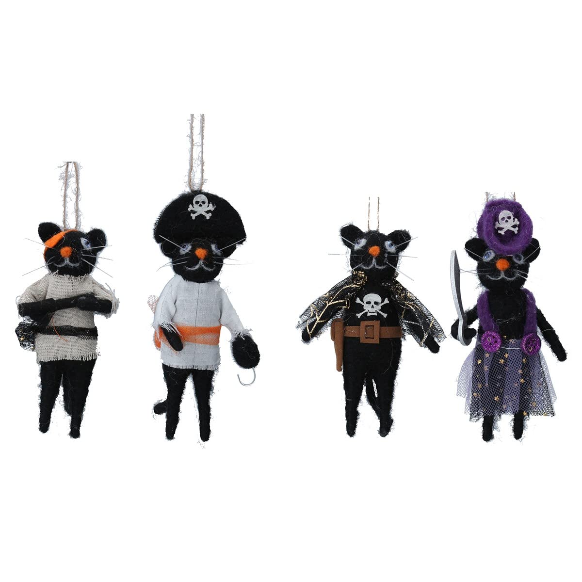 Gisela Graham Halloween Mixed Wool Pirate Cat Dec
