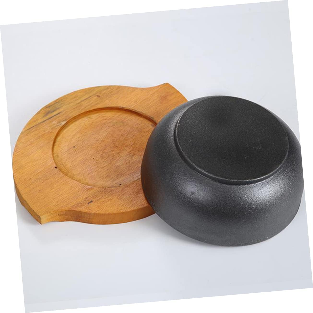 LIFKOME Cast Iron Bibimbap Bowl Base and Lid Korean Multi-Function Serving Bowl for Rice and Soup for Daily Use Compatible Induction Cookers