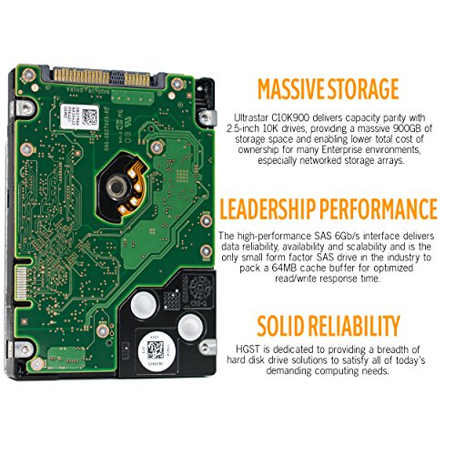Image of HGST Ultrastar C10K900 | HUC109090CSS600 | 0B26014 | 900GB 10K RPM SAS 6.0Gb /s 64MB Cache | 2.5in SFF | 512n | Cache Enterprise Hard Disk Drive HDD (Renewed)