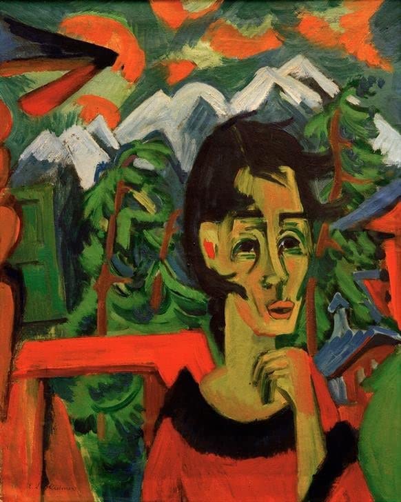 Affiche Impression Impression d'art Art Tableau Alpine Red Kirchner Décoration Murale 60x90cm
