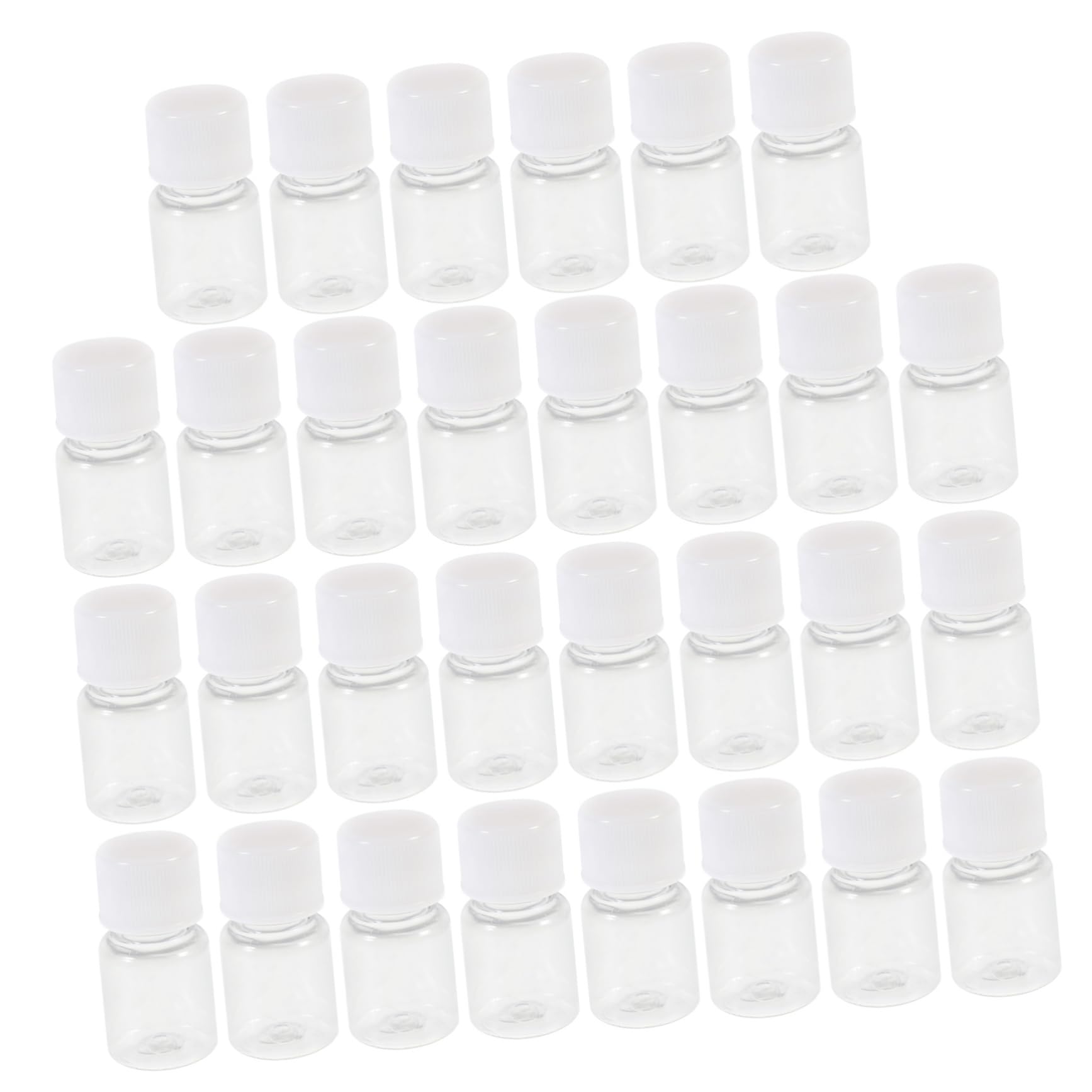 Ciieeo 30pcs Plastic Reagent Bottles Laboratory Sample Bottles Secure Caps for Water Solid Smooth Base