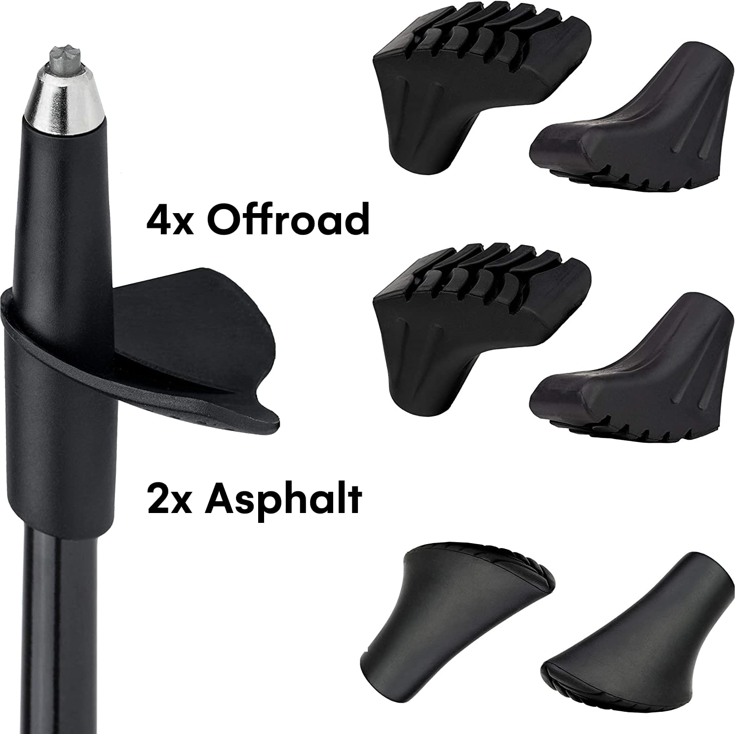ATTRAC- Bâtons de Marche Nordique Ultra légère 99% de Carbone avec dragonnes réglables et détachables/Attention: l'applicationsur Smartphone est appliqué Seulement en Allemagne/Taille (110cm)