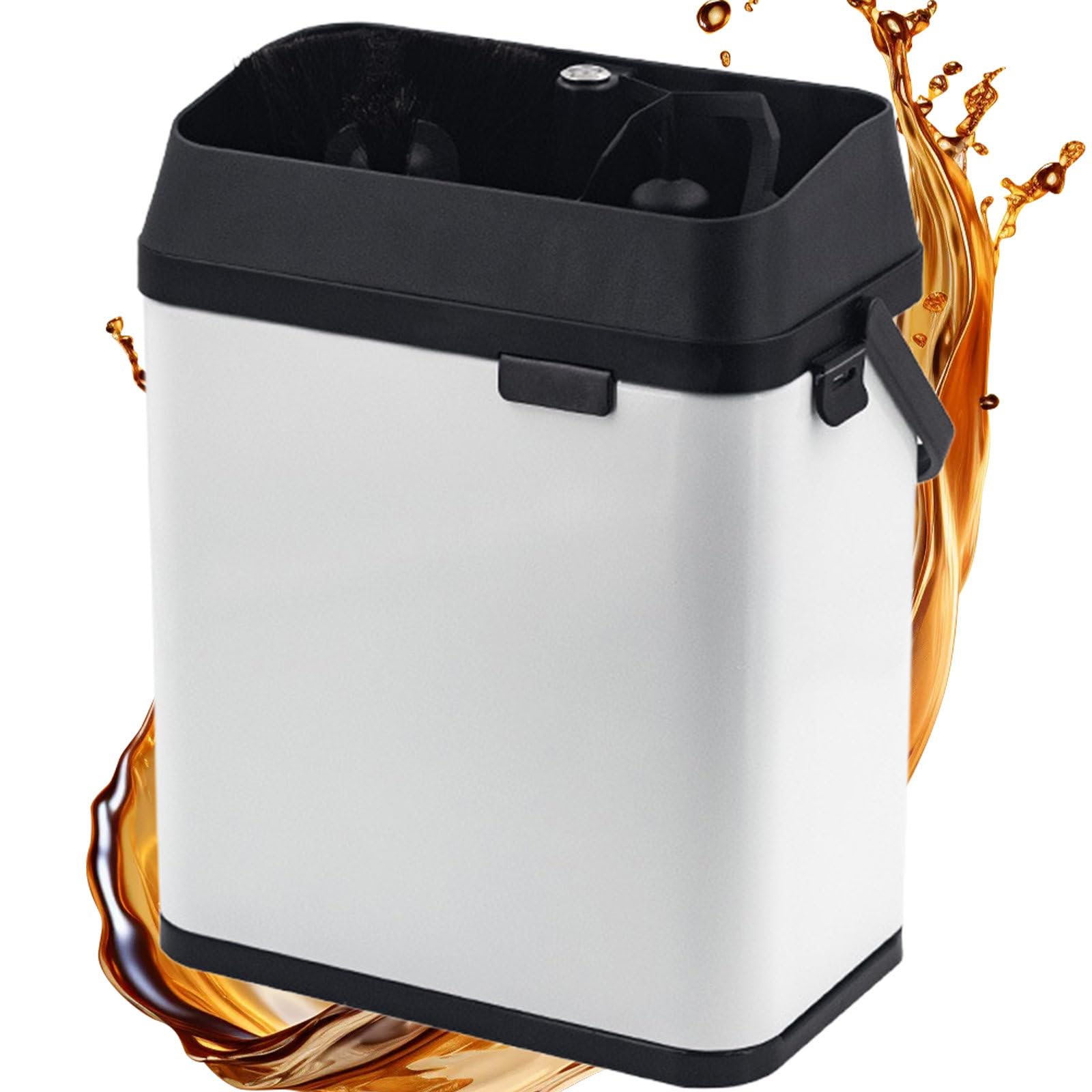 Elektryczna Maszyna do Czyszczenia PortafiltróW,UrząDzenie do Czyszczenia FiltróW do Kawy, Z 2 Skrobakami I 1 GłOwicą Szczotkową, do Kawy Ze Stali Nierdzewnej White