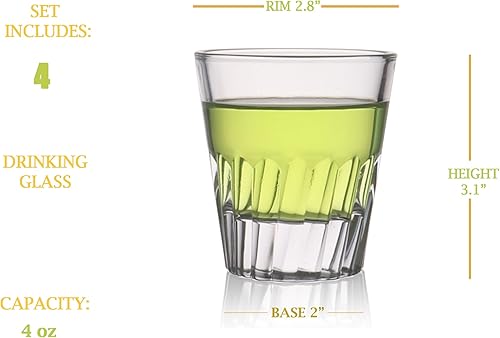 Miniatura 2 de BothEarn Juego de 4 vasos de degustación de cerveza pesada de 4 onzas, vasos de vuelo ondulados de base sólida con caja de regalo para beber