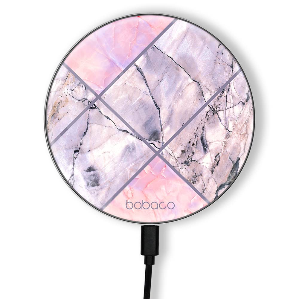 ERT GROUP Original and Officially Licensed by Babaco Induction Charger, Pattern Abstract 036, Glass Wireless Charging Dock, 1 Meter 10W Micro USB Cable