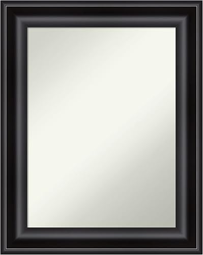 Amanti Art Espejo de baño no biselado (29.75 x 23.75 pulgadas), marco negro grande, espejo de pared negro, mediano