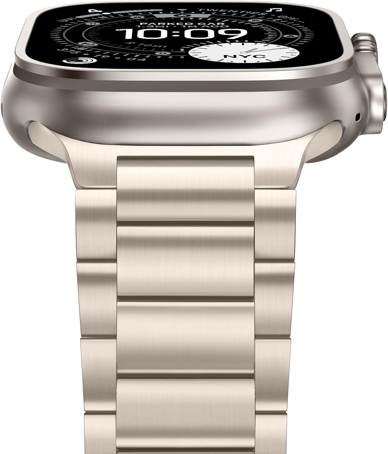 Anlinser Metal Bands Compatible with Apple Watch Band 49mm 46mm 45mm 44mm 42mm for Women Men, Stainless Steel Business Strap for iWatch Ultra 3/2/1 SE Series 11 10 9 8 7 6-1 (Starlight)