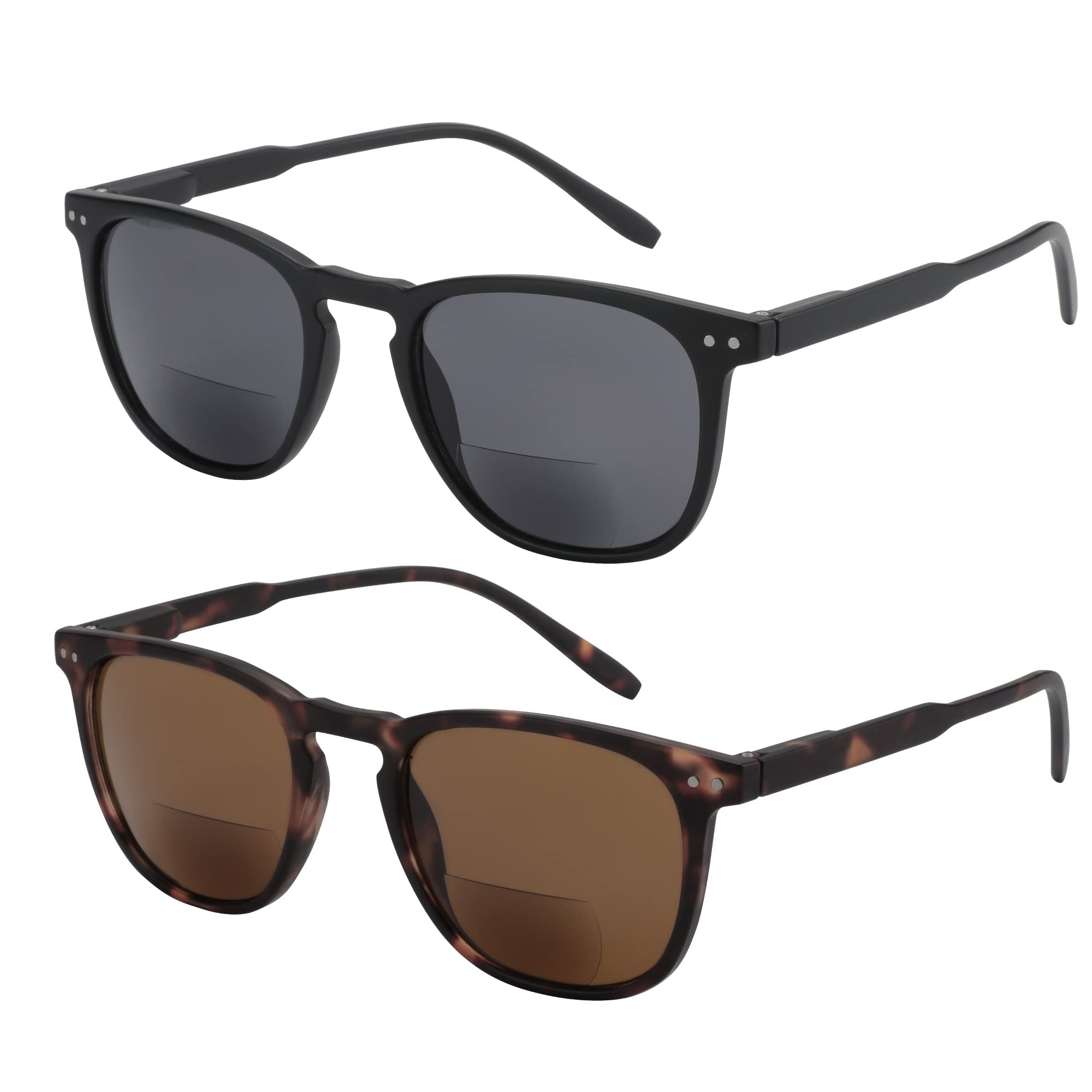 ZENOTTIC Gafas de sol de lectura bifocales con protección UV400 lectores de bisagras de resorte para mujeres y hombres, cómodas y elegantes gafas de lectura