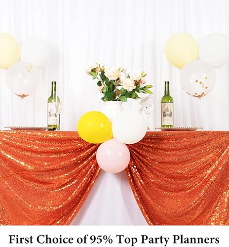 Miniatura 7 de DUOBAO Mantel rectangular de lentejuelas color naranja de 50 x 72 pulgadas, mantel rectangular con purpurina para fiestas, vestido de novia, mantel