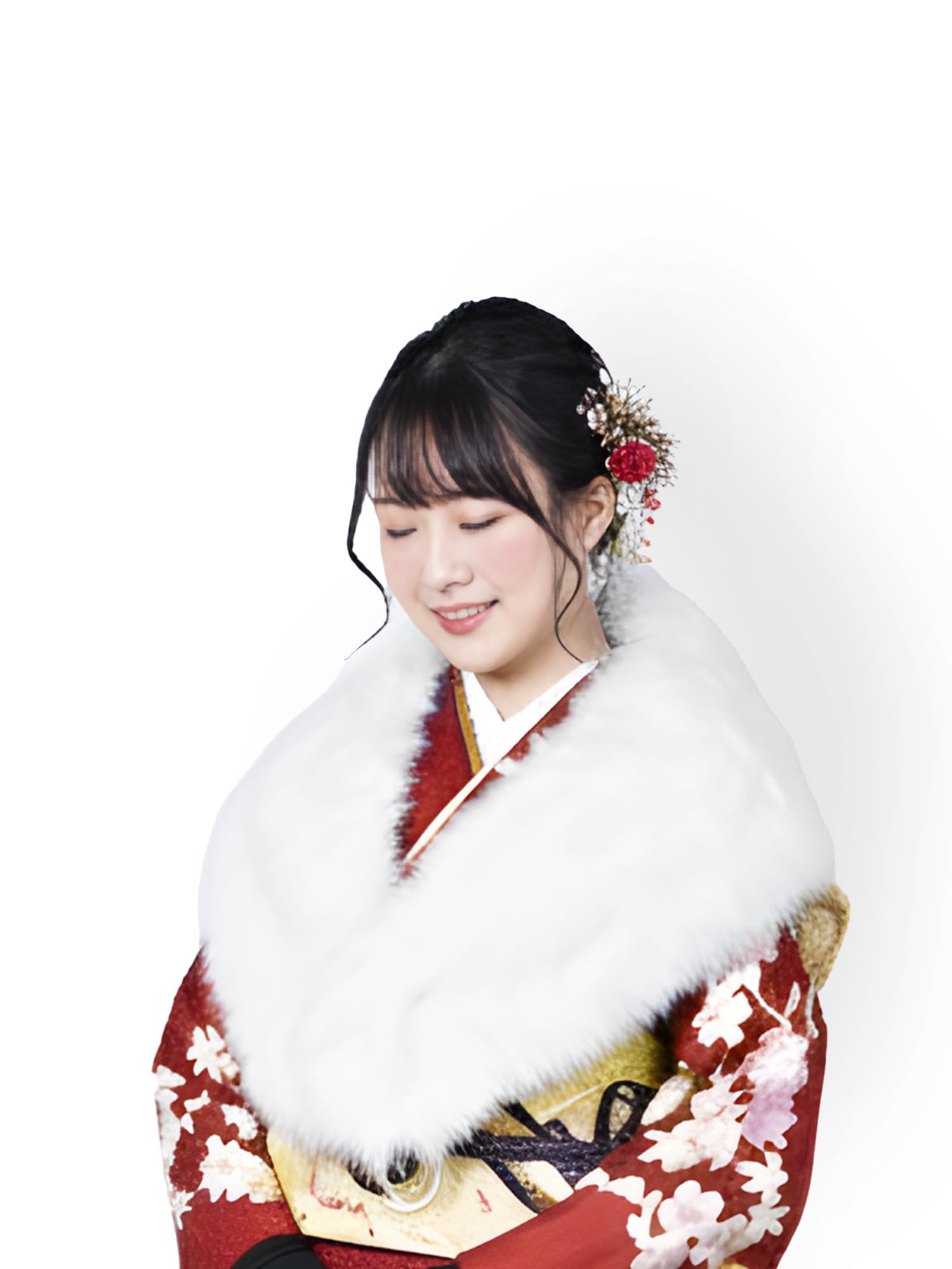 Amazon | [あめてまり] ファー ショール 成人式 振袖 フェイクファー