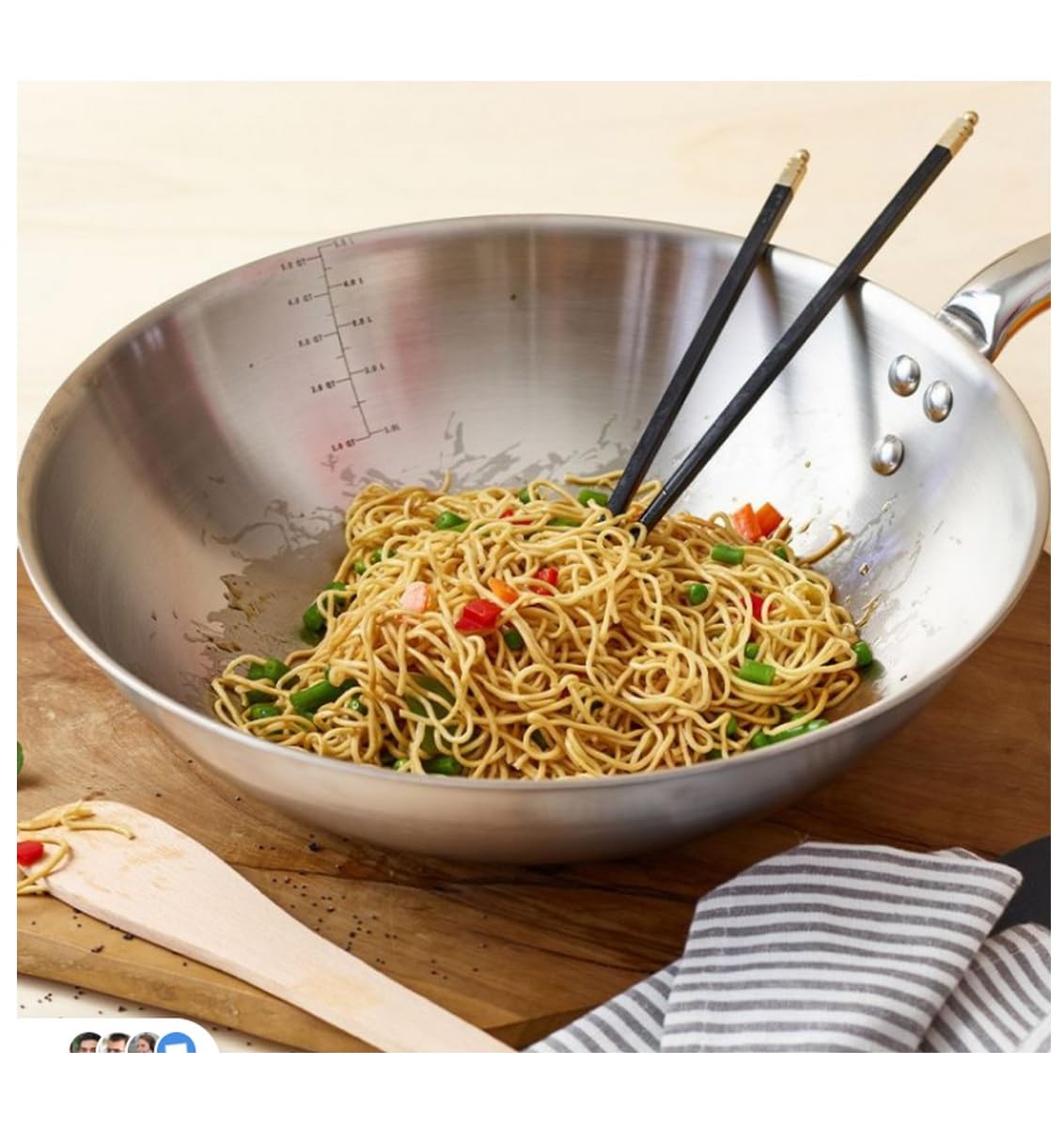 De Buyer Alchimy Wok Poêle 28 cm, Acier Inoxydable