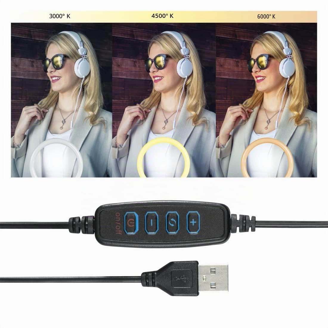 Hama 00004642 - Anillo de luz LED con trípode y soporte para teléfono móvil (26,5 cm, mando a distancia Bluetooth, 3 temperaturas de color, 10 niveles de brillo, apto} | 26,5 cm, mando a distancia Bluetooth, 3 temperaturas de color, 10 niveles de brillo,