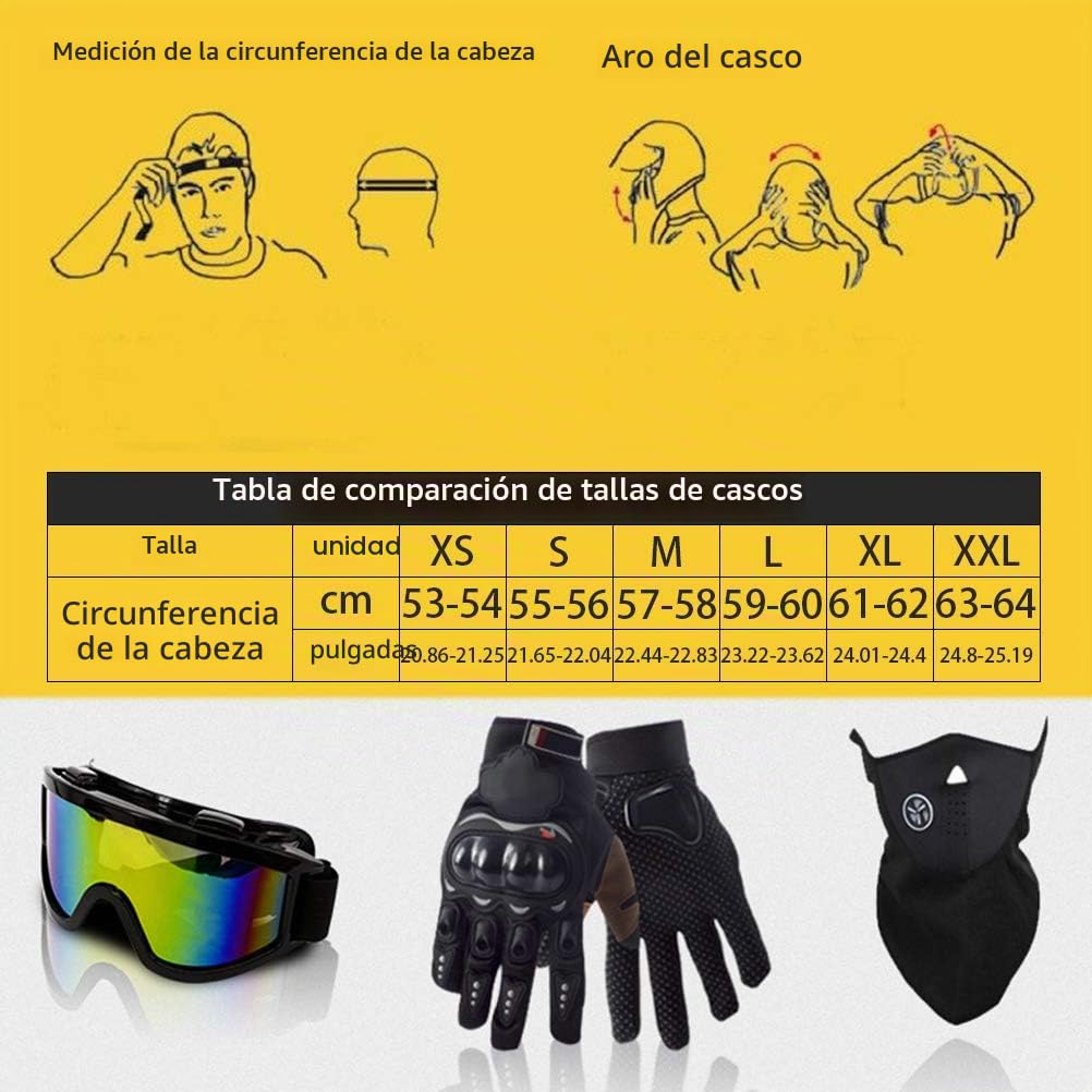 Casco integral de motocross para niños y adultos, casco integral de motocross con gafas, guantes, protección facial