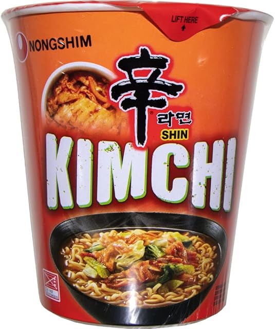 NONGSHIM Instant Cup Noodle Kimchi, 75 g - Pack of 12