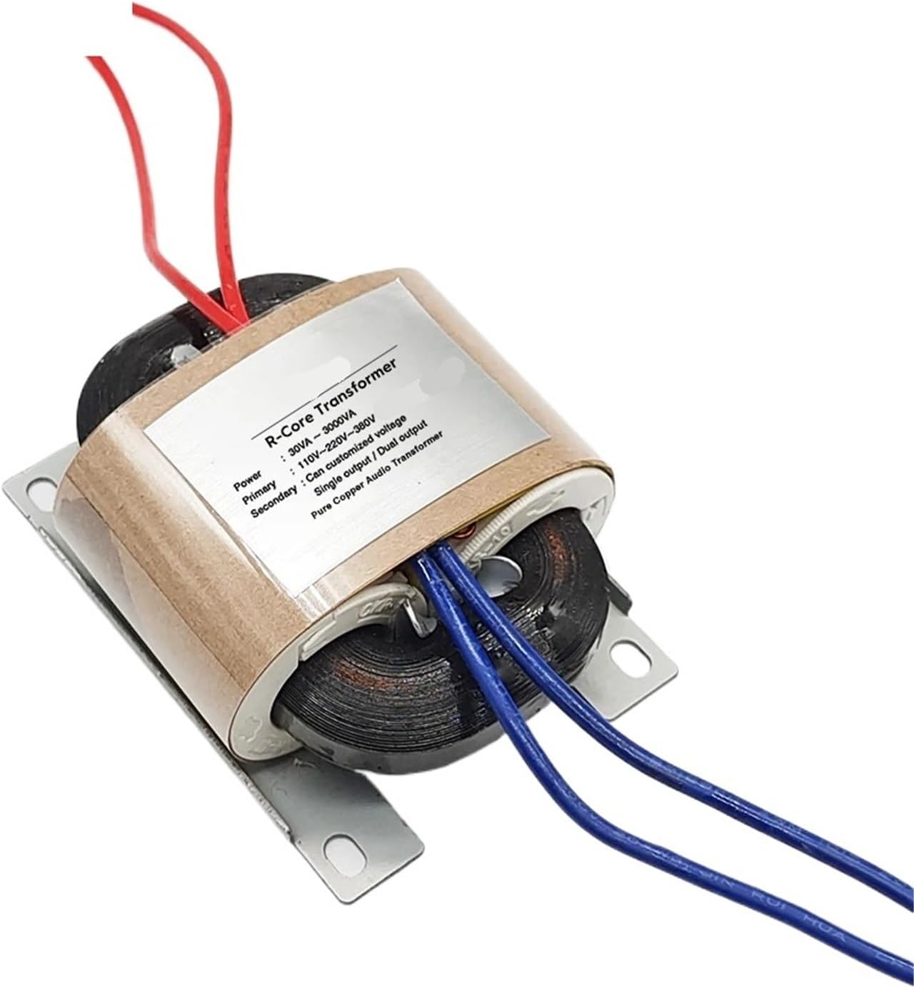 1PC 5W R-Core Power Transformer Dual Output 12V-0-12V 15V-0-15V /18V/24V 3Wires Pure Copper Wire Audio Amplifier Use Input 220V(12V-0)
