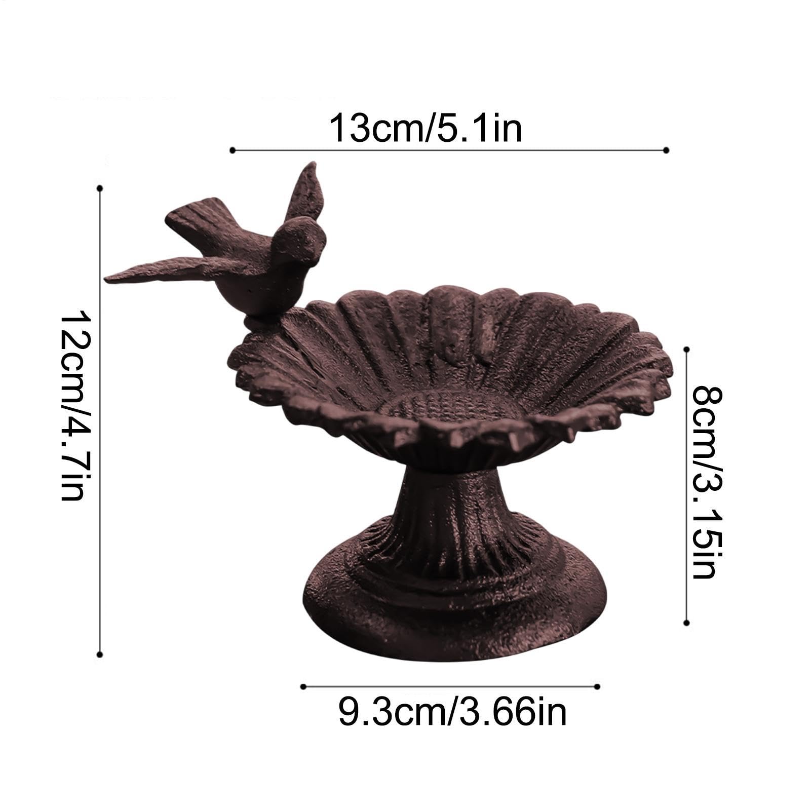 Mangiatoia decorativa per uccelli da giardino | Vasca per uccelli in ghisa per esterni per colibrì cortile patio terrazza prato terra tavolo