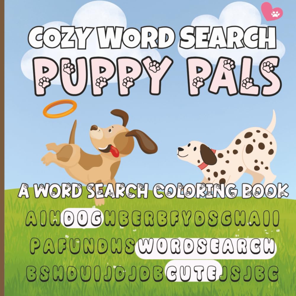 Cozy Word Search, Puppy Pals: A Word Search Coloring Book | 40 Fun & Relaxing Puzzles
