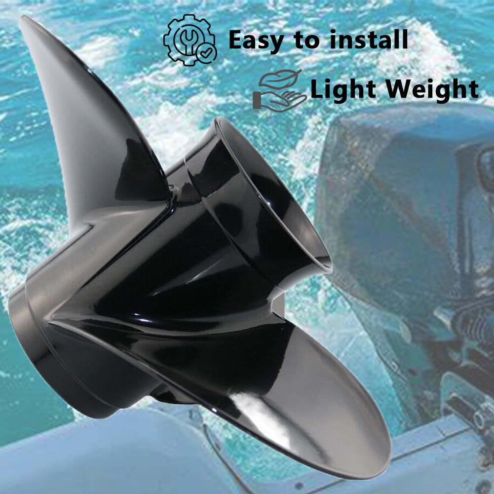 AQUAMAN Hélice hors-bord de bateau pour moteur Mercury 25/30/35/40/45/50/55/60/70HP, 13 dents cannelées RH (aluminium/tache)