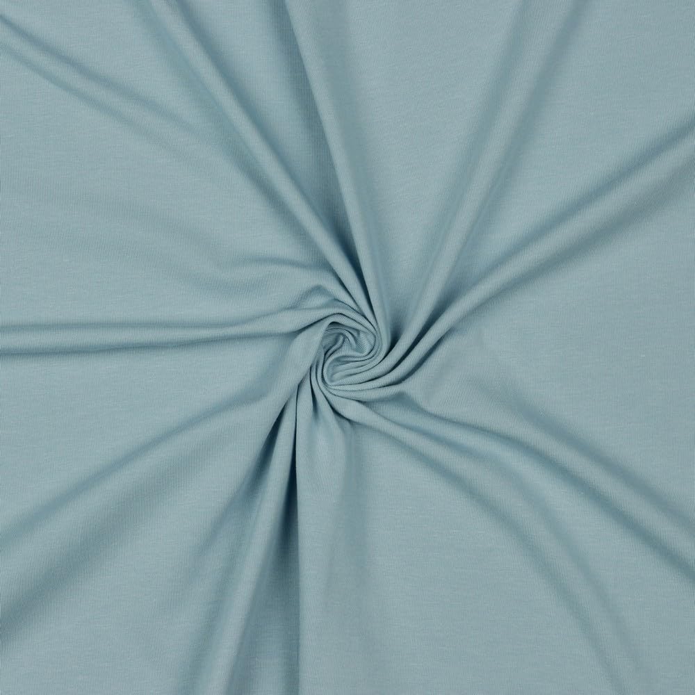 Jersey Fabric Plain Sold by the Metre Tex Standard 100 + GOTS Certified 69 Colours to Choose From (064 I Baby Blue, 100 x 150 cm)