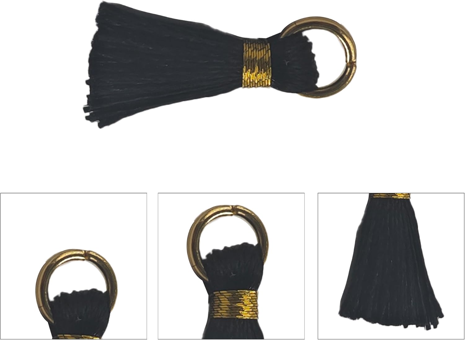 pson 125Pcs Black Mini Crafting Tassels with Golden Jump Ring, 2cm/0.78” Tiny Tassels for Jewelry Making, Earring Accessories, DIY Crafts, Decorations