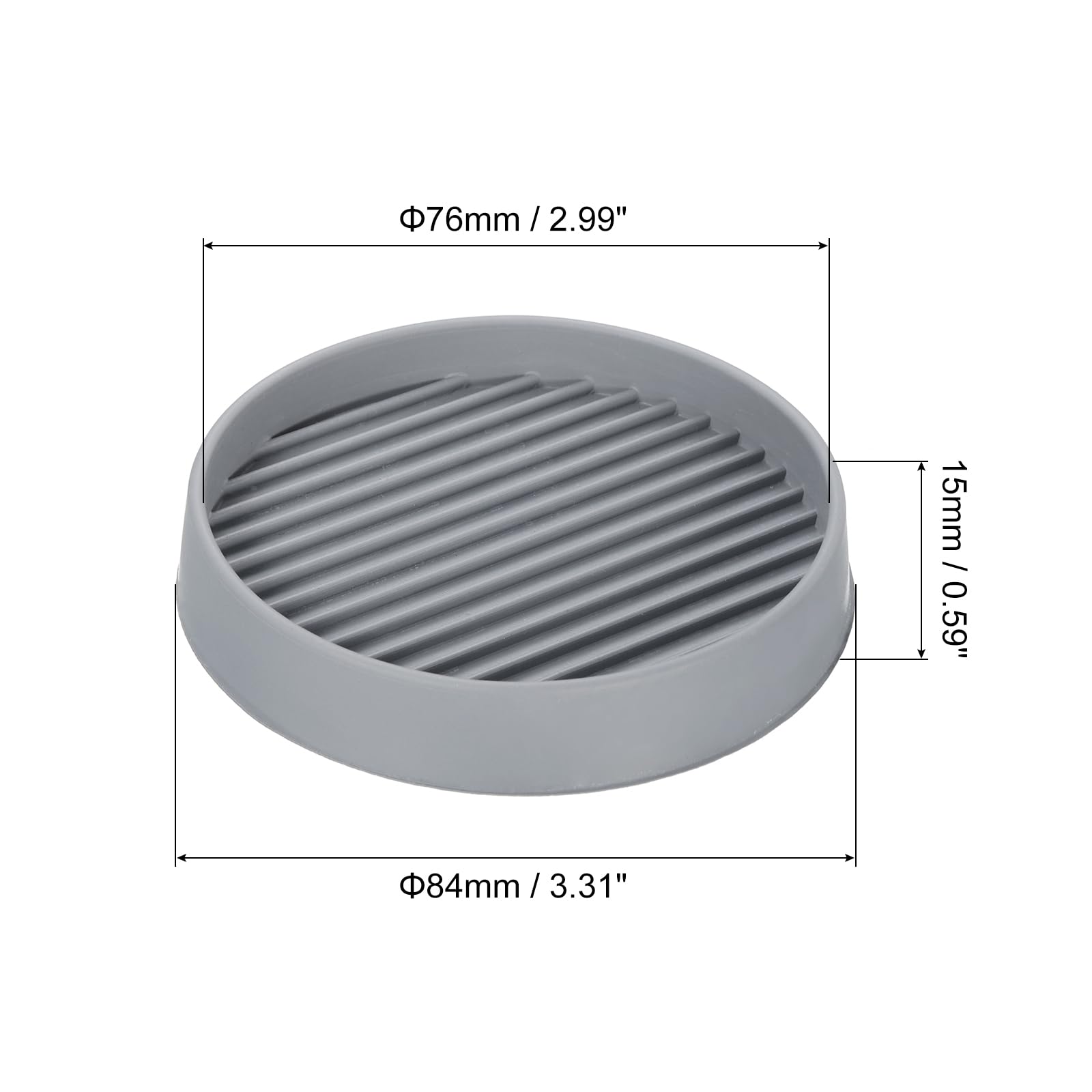 uxcell Chair Leg Floor Protectors,10Pcs 3", Rubber Round Non-Slip Furniture Pads - Image 2