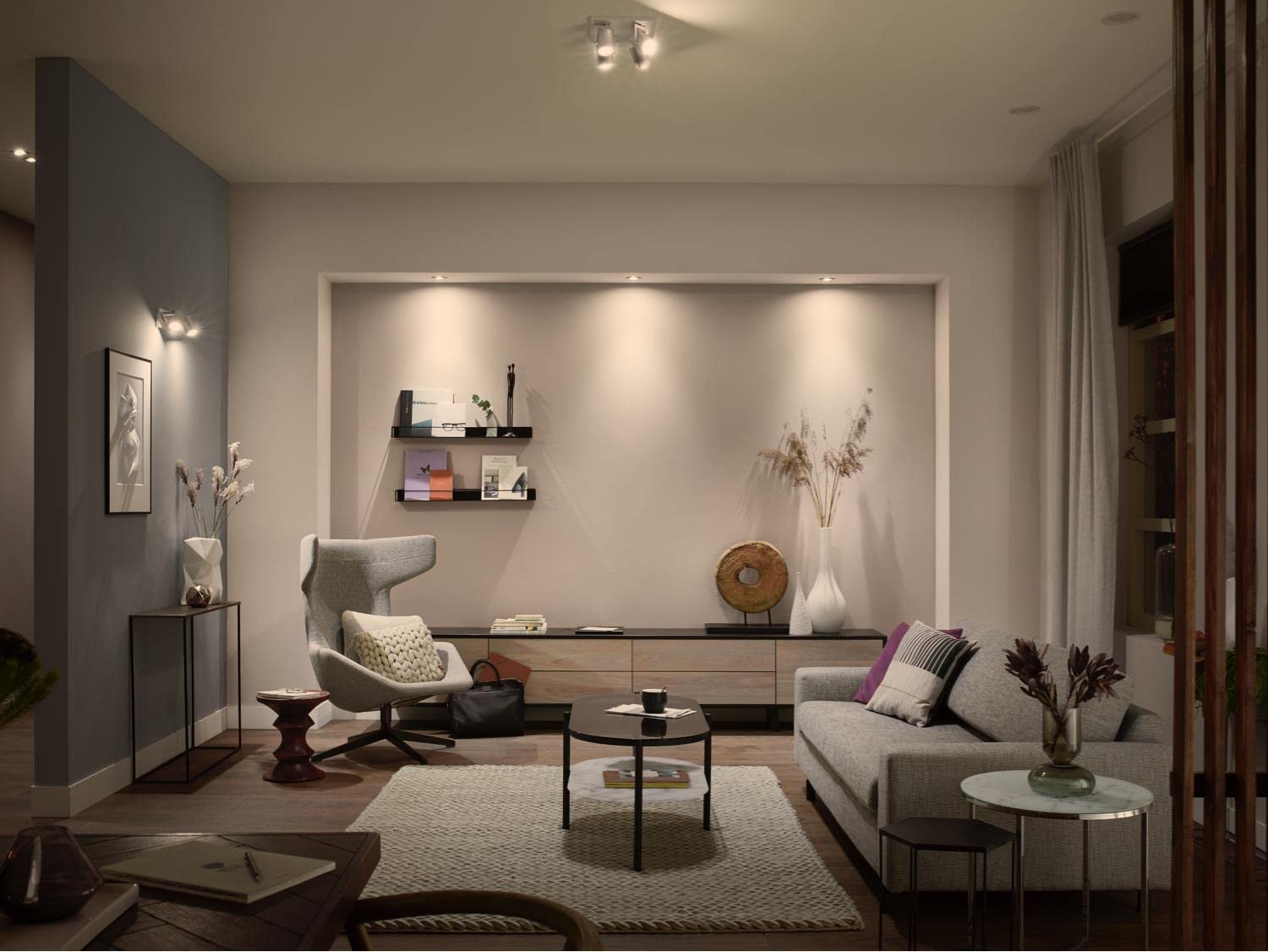 Philips Hue Pacchetto vantaggio - GU10 - con 4 Faretti LED - Luce bianca calda - Include Hue Interruttore Dimmer - Hue White