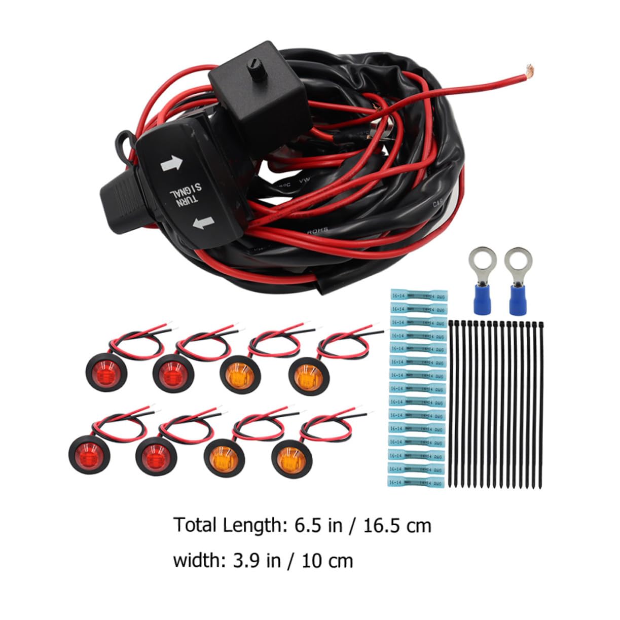 MAGICLULU Kit Faisceau Clignotants Utv Atv avec Interrupteur à Bascule Horizontal et Témoin LED Vert Accessoires Voiture Installation Facile pour Conduite Sécurisée Conditions Difficiles