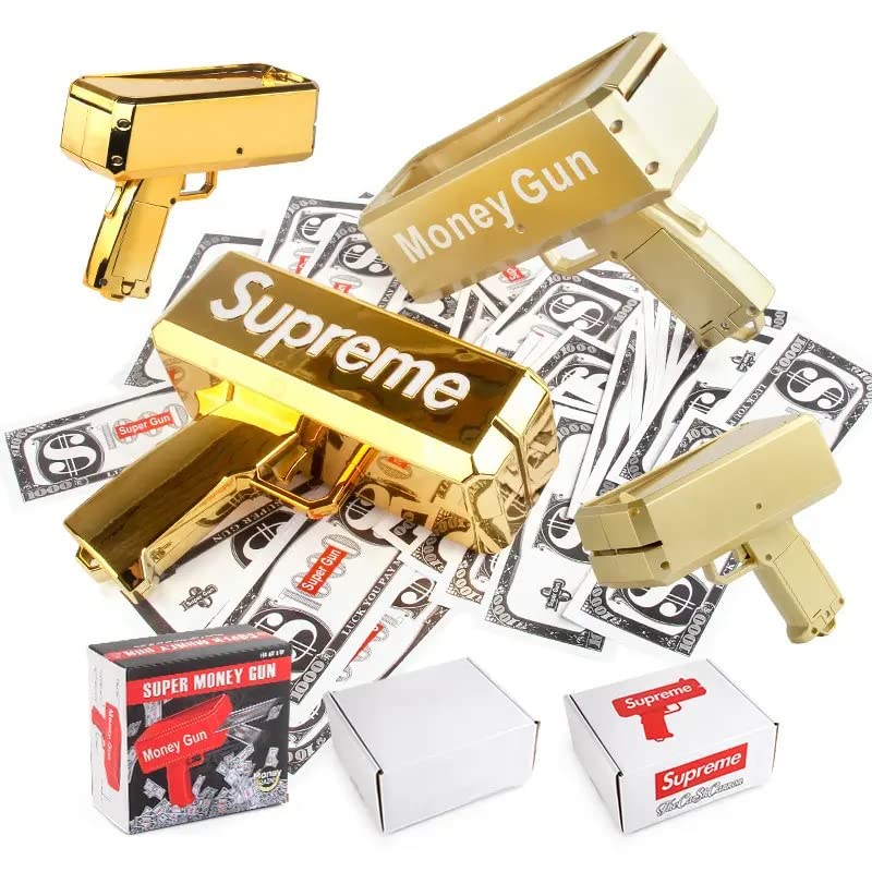 AMAFLIP Gold Money Gun: Super Plastic Toy Shot Spray Real Golden Money Toy  Gun for Party (2023)
