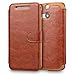 M8 Case,HTC One M8 Case Wallet,Mulbess [Layered Dandy][Vintage Series][Coffee Brown] - [Ultra Slim][Wallet Case] - Leather Flip Cover With Credit Card Slot for HTC One M8