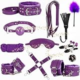 Douze PièCes Cuir Violet CompéTition Sportive Et Famille Activité Formation Accessoires Ensemble, Bande éLastique De Formation, ExpéRience d'exercice Confortable, Cadeau De Couple