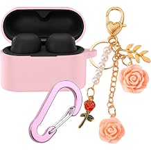 for Sony WF-1000XM6 Case Cover with Keychain, Cute Flower Soft Silicone Protective Skin for Sony WF1000XM6 Wireless Earbuds 2026 Model with Carabiner for Women Men Girl Pink