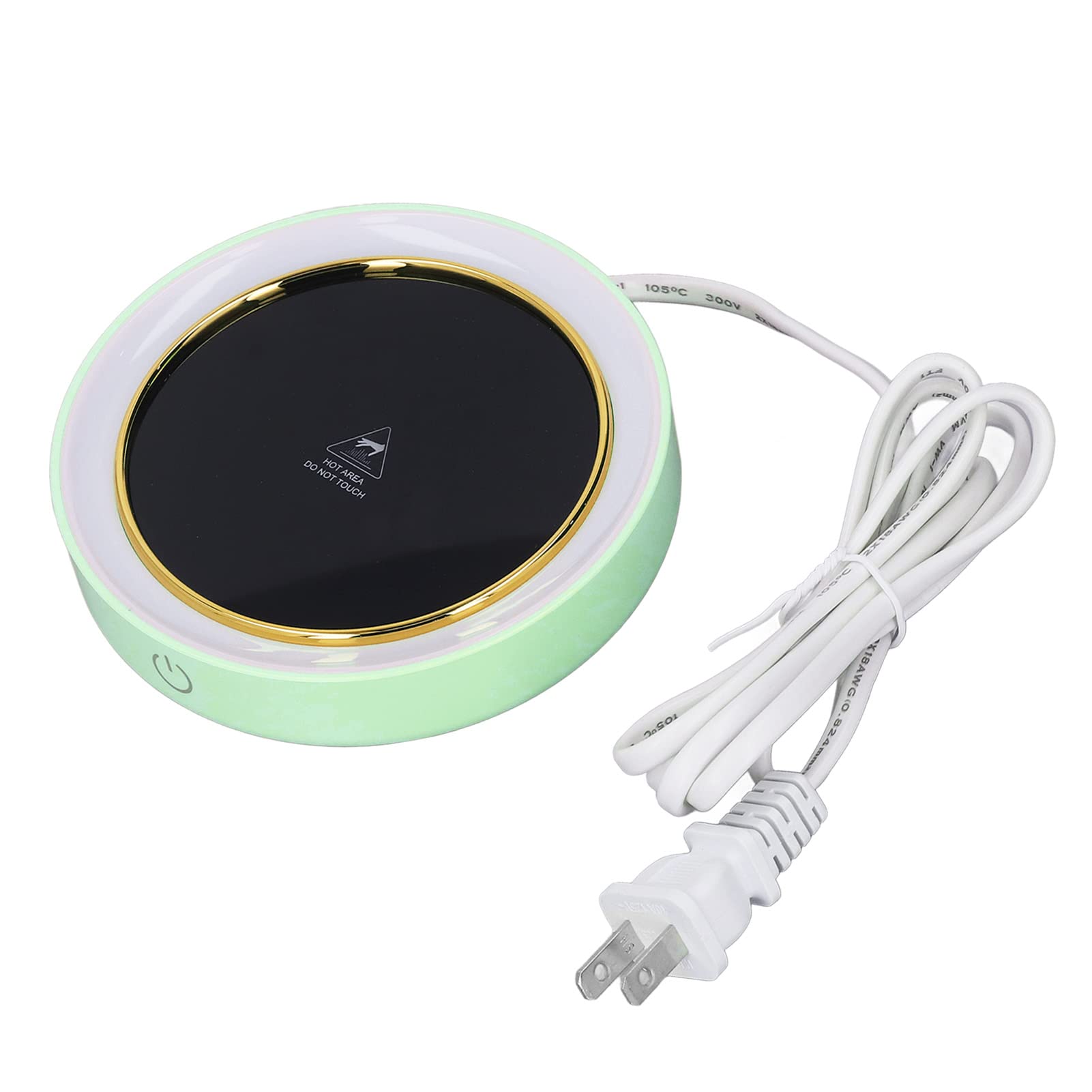 Calentador de tazas, calentador de café de temperatura constante para escritorio, calentador eléctrico de tazas con luz LED para casa, oficina, cafetería (verde)