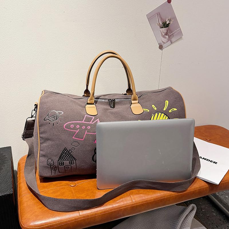 Sporttasche & Reisetasche Für Damen Und Herren, Tasche Für Sport, Fitness & Reisen, Schwimmtasche Weekender Tasche, Trainingstasche, Gym Bag, Süßes Graffiti Kinder Jugend Reisetasche (Grün)