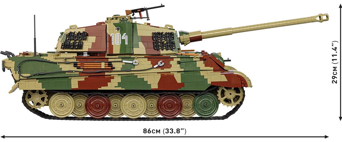 Tiger II Königstiger Scale 1:12, 86cm x 32.5cm x 29cm, Dreifarbig