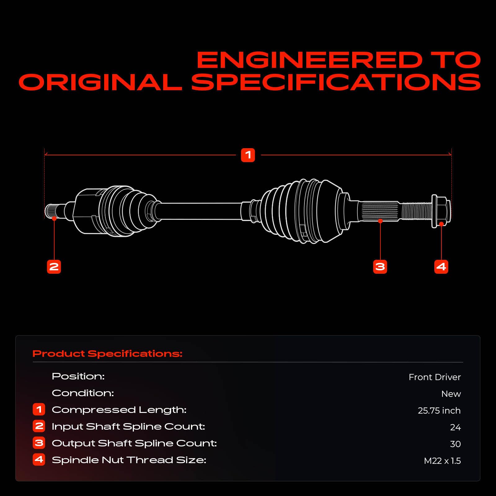 Amazon.com: A-Premium Front Left Driver Side CV Axle Shaft
