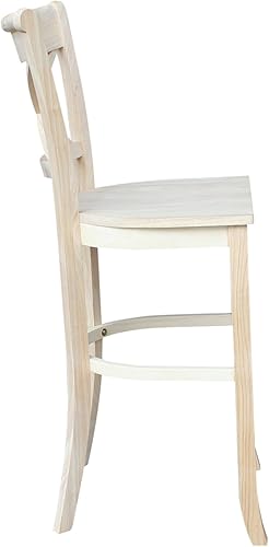 Miniatura 6 de IC International Concepts Taburete de bar Charlotte, 30 pulgadas, listo para terminar