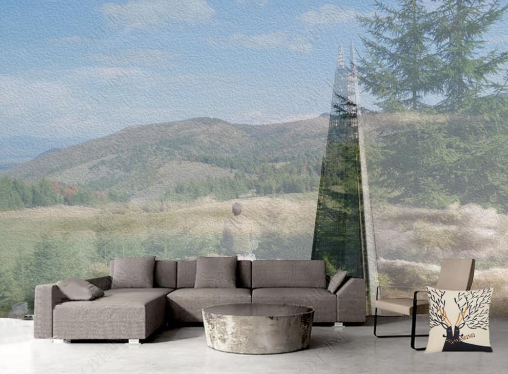 Papier peint intissé forêt naturelle panoramique pour salon 200x140 cm
