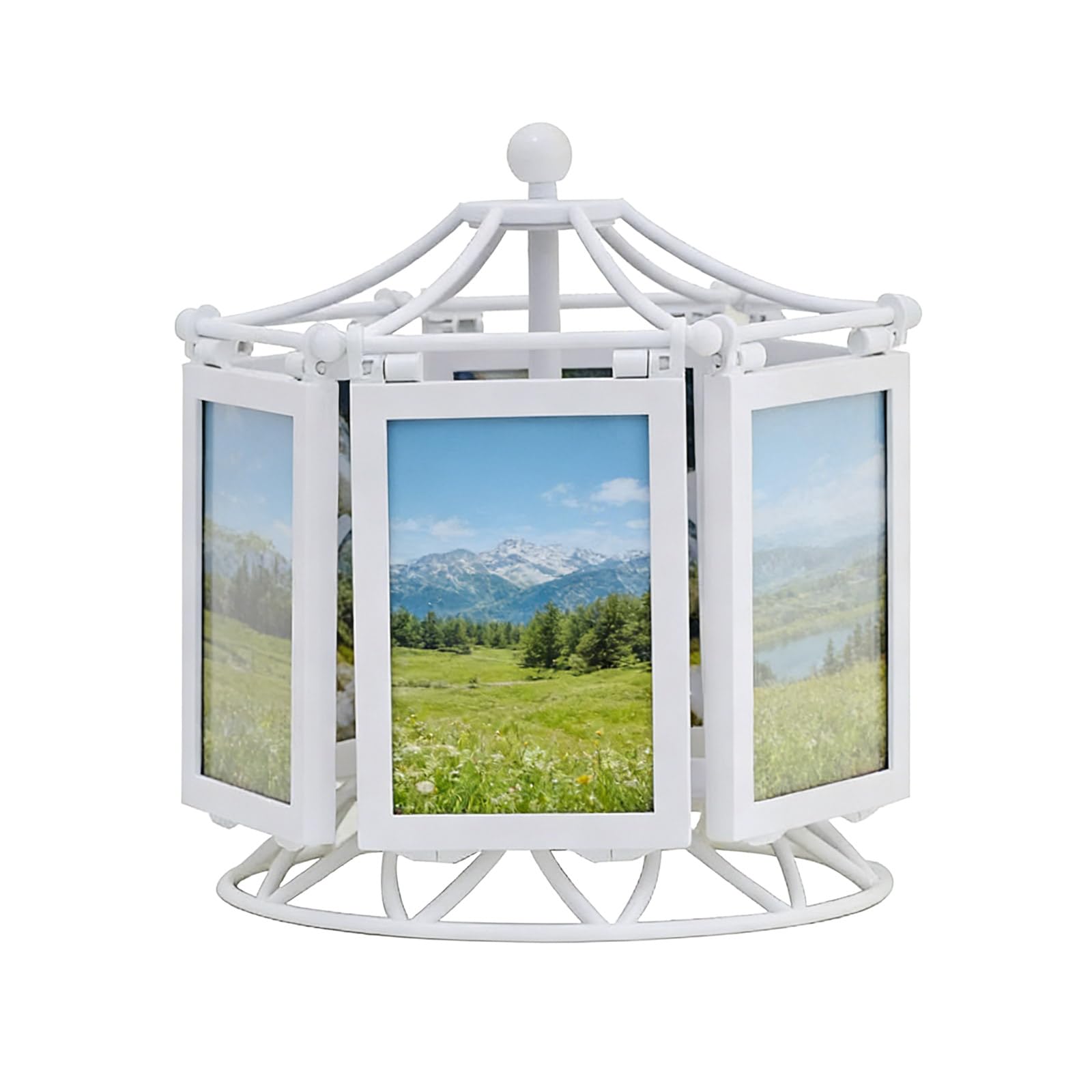 CAZSTYK Rotation Windmills Picture Frame Rotatings Picture Frame Music Box Desktop Photo Display Musical Frames Gift Desktop Display