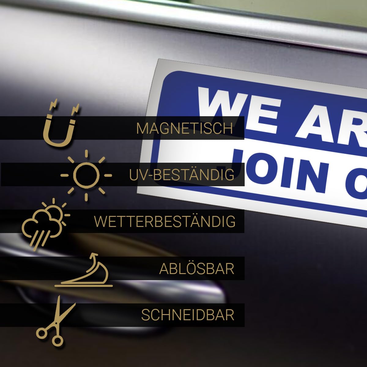 Magnetschild Lebende Tiere Auto Abstand Tiertransport Magnetfolie Wetterfest Magnetisch 45 x 12 cm Reflektierend