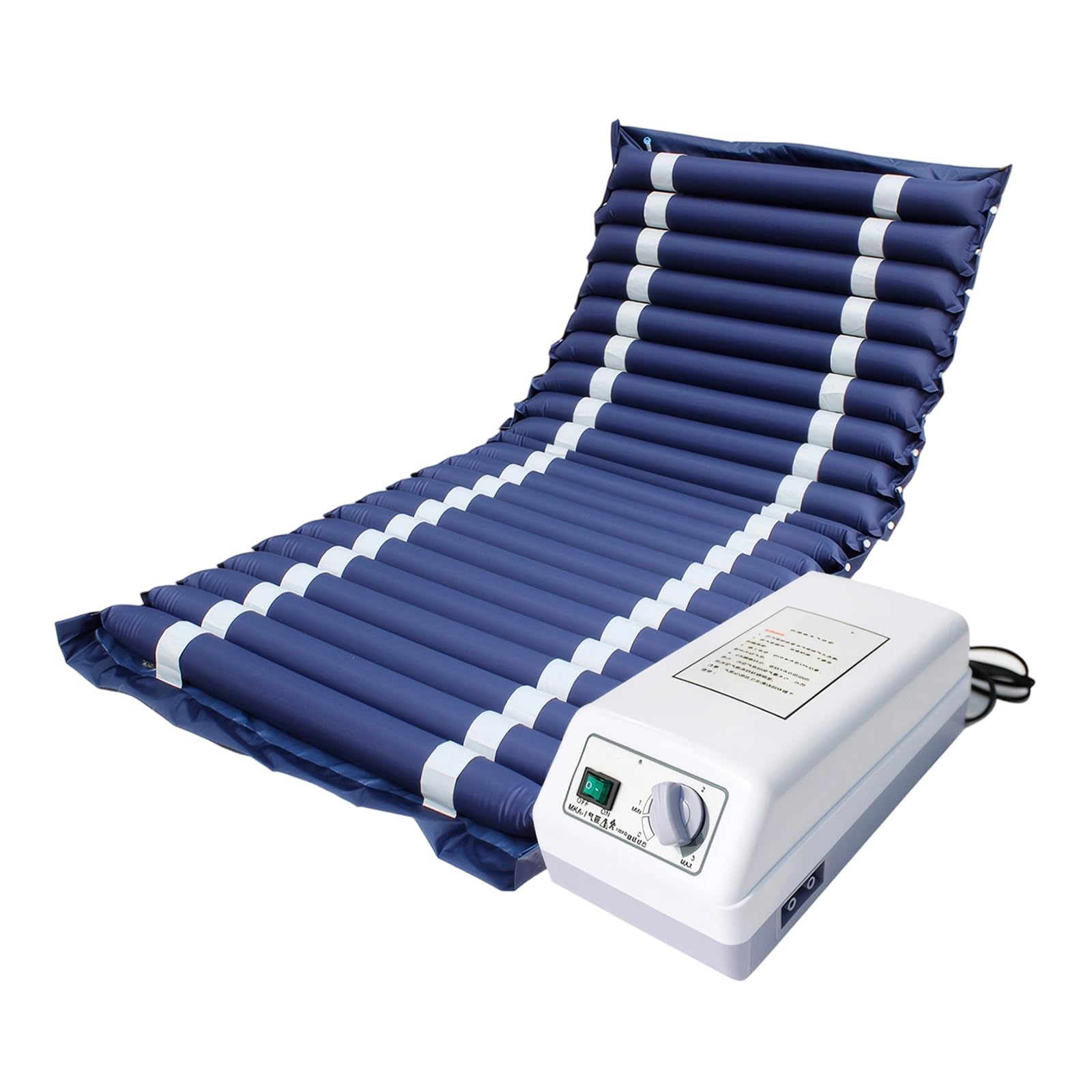 Colchón antiescaras con células de aire alternas, colchón antiescaras de grado I, incluye bomba, tiras de aire extraíbles, para hospital, hogar, cama médica (200 x 90 cm)